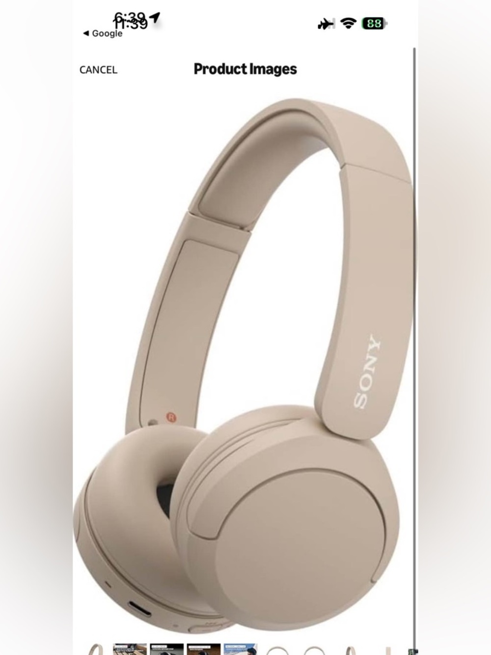 Sony Over-Ear Headphones in Beige Taupe